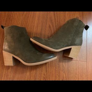 Olive green booties